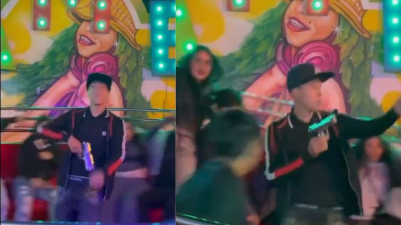Video viral: Adolescente exhibió arma de fuego en juego mecánico en Antofagasta