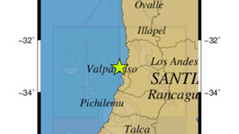 Temblor se registró esta mañana en la Región de Valparaíso