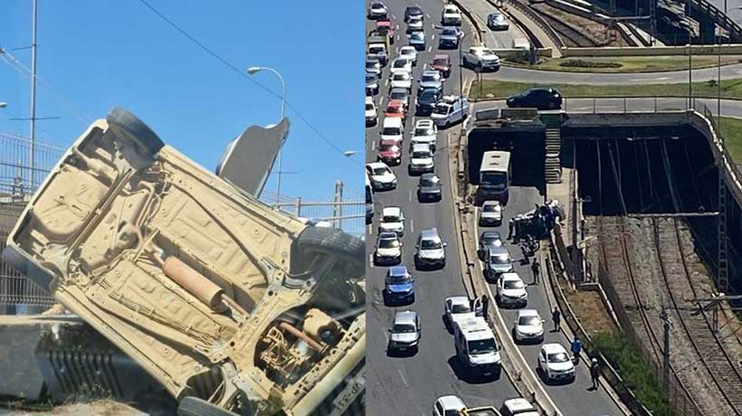 Vehículo desbarrancó en avenida España de Viña del Mar: se registró cierre de paso bajo nivel Vehículo desbarrancó en avenida España de Viña del Mar: se registró cierre de paso bajo nivel