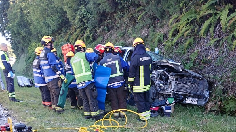 Tres heridos en choque en sector Rauco de Chonchi