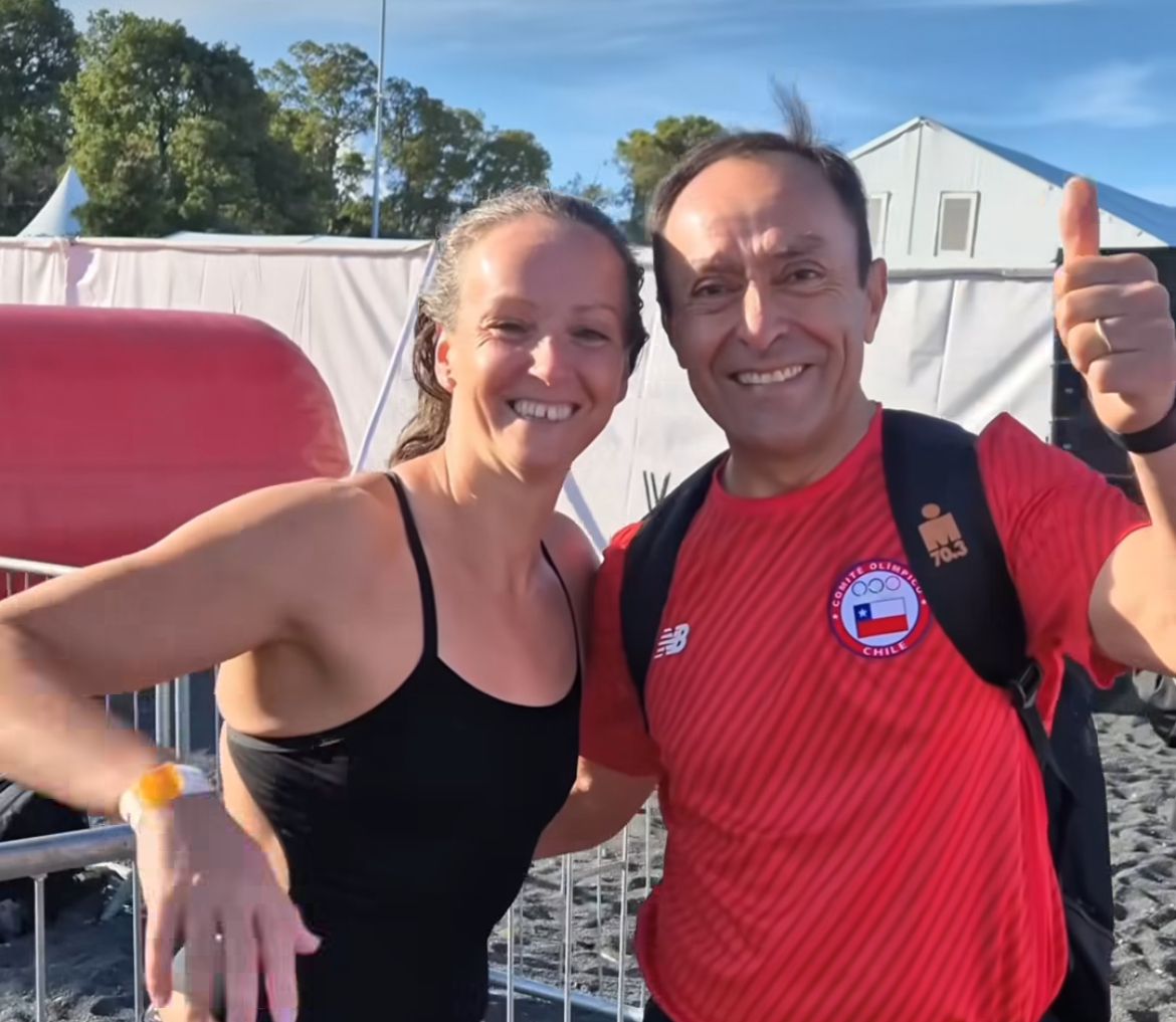 Ministro Jaime Pizarro y Kristel Köbrich compitieron en el IRONMAN 70.3 de Pucón