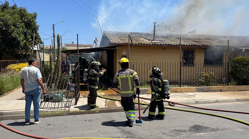 Vivienda fue consumida por incendio en Quillota