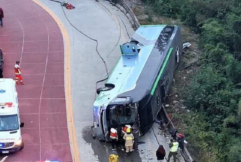 Bus volcó en la ruta entre Coñaripe y Liquiñe: hay al menos 10 heridos