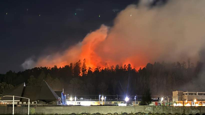 Declararon Alerta Amarilla para Talcahuano por incendio forestal