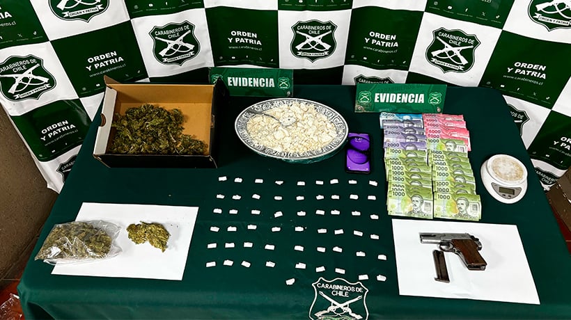 Allanamiento en Reñaca Alto dejó a dos detenidos: se incautó drogas y arma