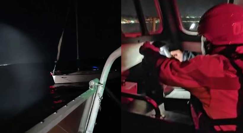 Bote Salvavidas rescató a embarcación a la deriva con 5 tripulantes en la costa de Valparaíso