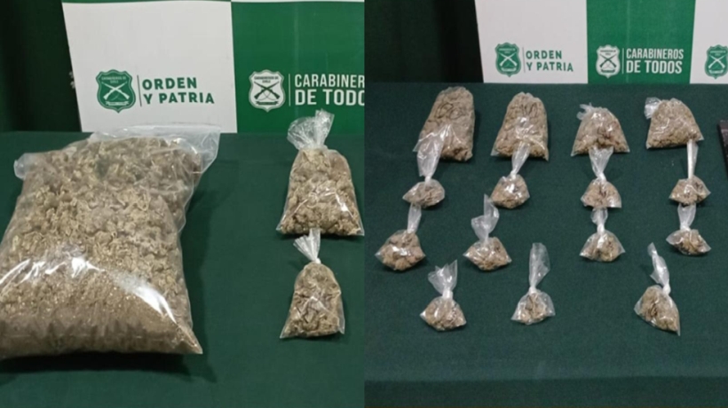 Presas dos mujeres por tráfico de drogas en Puerto Montt: les incautaron más de 2 kilos de marihuana