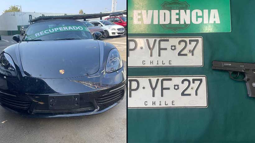 Carabineros recupera vehículo robado en Concón: un detenido y un arma de aire comprimido encontrada
