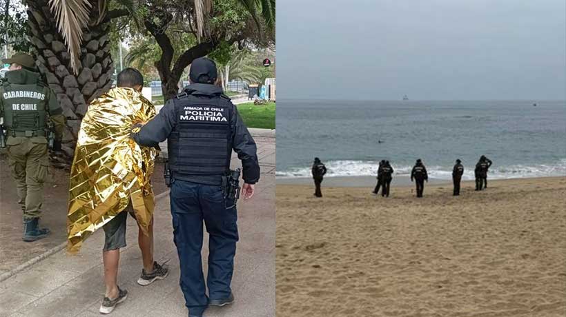 Venezolano se lanzó al mar para huir de control de identidad en Viña: tiene orden de detención vigente