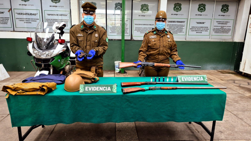 Denuncia a Carabineros permitió descubrir gran cantidad de armamento en una vivienda de Los Ángeles