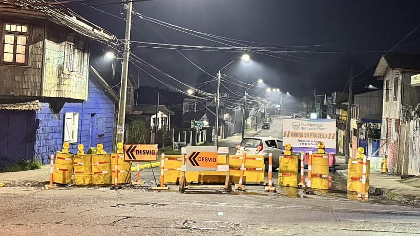 Cerraron calle Ecuador de Puerto Montt por inicio de obras de reparación