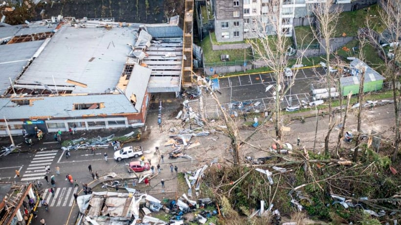 Puerto Varas cumplió una semana en alerta roja por el tornado y este lunes habrá una nueva evaluación de daños