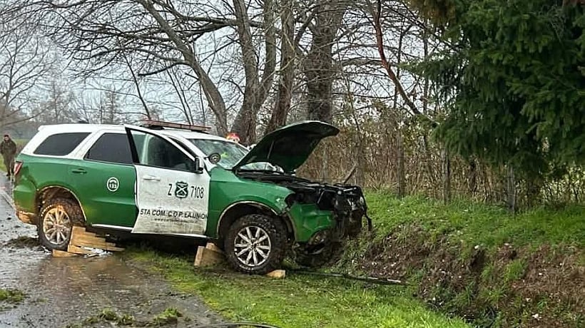 Accidente de un carro policial en San Pablo dejó a un carabinero con lesiones