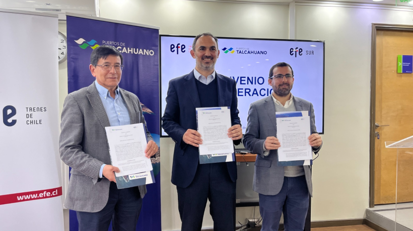 EFE Trenes de Chile y Puertos de Talcahuano firman convenio estratégico para potenciar el transporte ferroviario