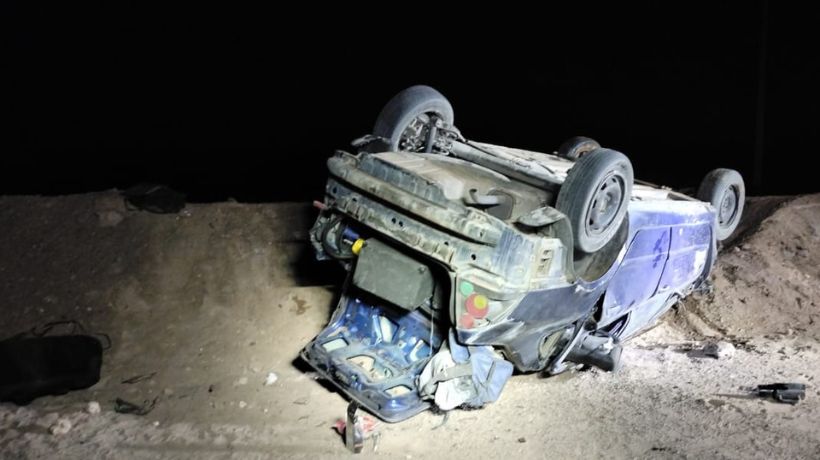 Tres personas resultaron lesionadas en volcamiento en Ruta 5 en Antofagasta