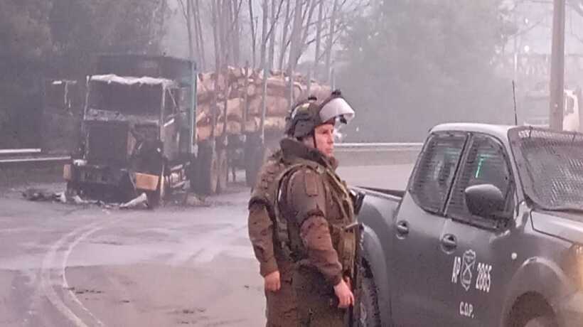 Ataques en Ercilla y Nueva Imperial deja tres camiones quemados
