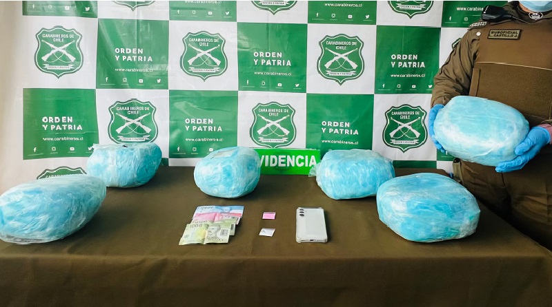 Carabineros del OS-7 Valdivia decomisó más de 7 kilos de marihuana en bus interprovincial