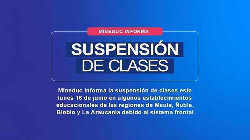 Mineduc informa la suspensión de clases en establecimientos de La Araucanía