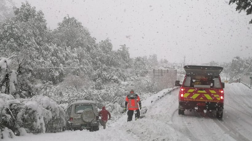 Por pronóstico de nieve declararon alerta temprana preventiva para la Provincia de Palena