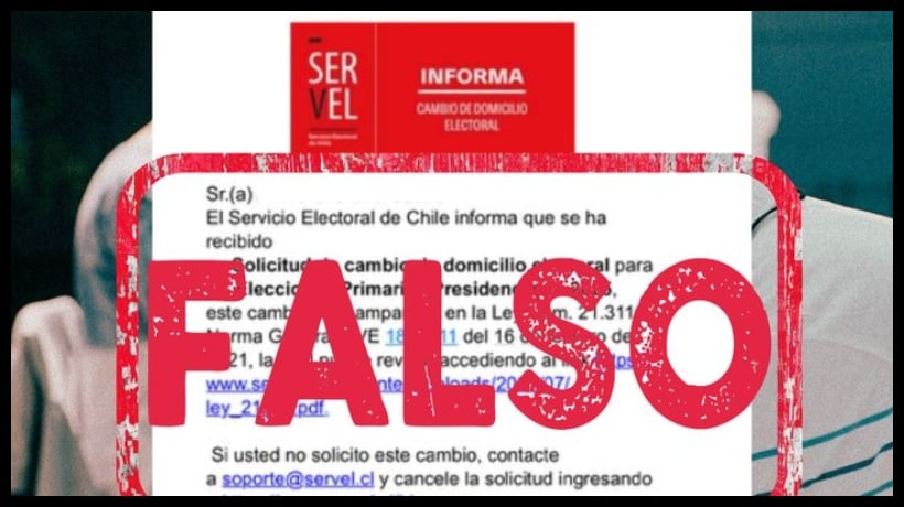 Servel advierte sobre correo falso que alude a cambio de domicilio electoral: Sería una estafa digital