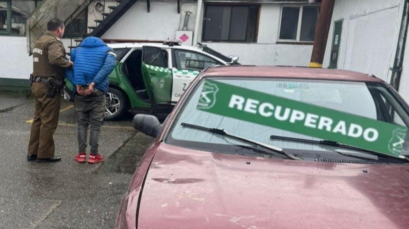 Detienen a hombre que conducía vehículo robado en Corral