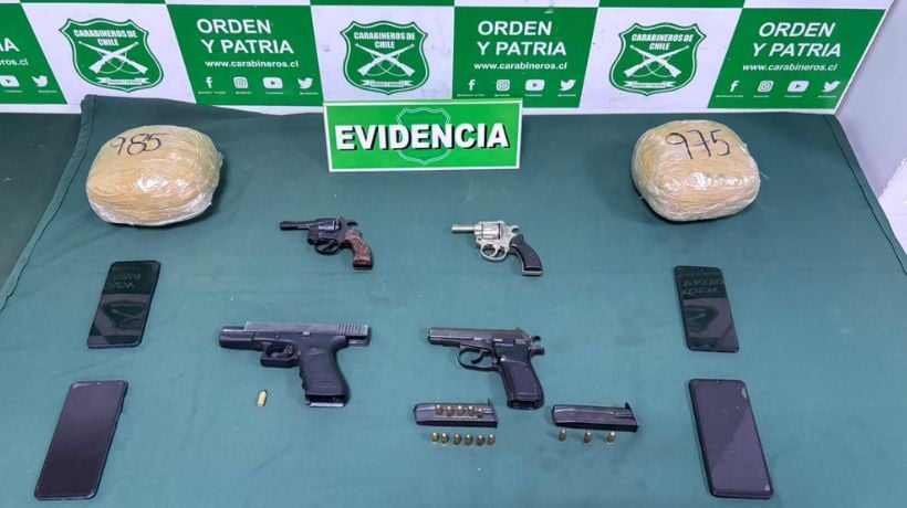 Cuatro personas quedan en prisión preventiva tras ser detenidas con armas y droga en Antofagasta