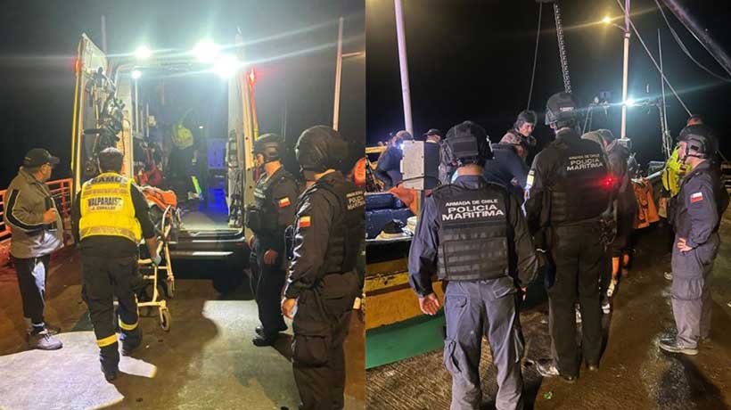 Activan operativo médico por tripulante de lancha con fuerte dolor abdominal en Valparaíso