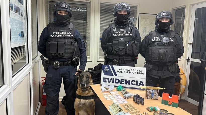 Capturan tripulante en Dalcahue por drogas y municiones