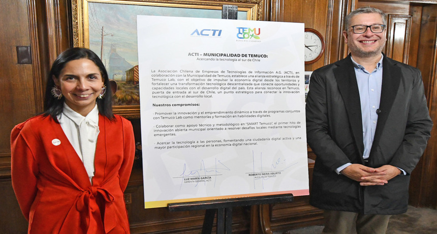 Municipalidad de Temuco y ACTI firman alianza de desarrollo tecnológico en la comuna
