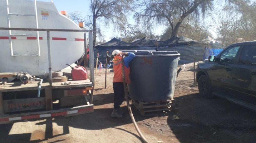 Estos son los puntos de reparto de agua potable habilitados en el poblado de La Tirana Estos son los puntos de reparto de agua potable habilitados en el poblado de La Tirana