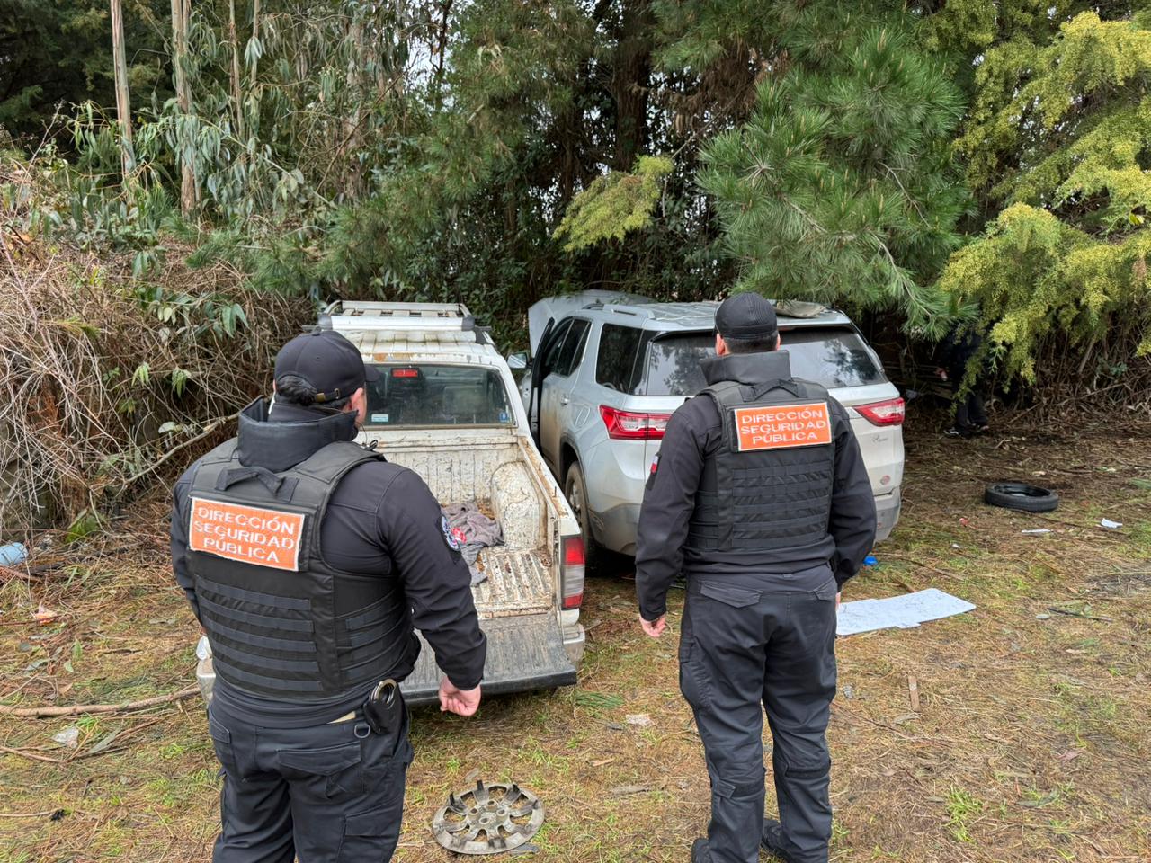 Dron de seguridad detectó escondite de vehículos robados en sector rural de Temuco Dron de seguridad detectó escondite de vehículos robados en sector rural de Temuco