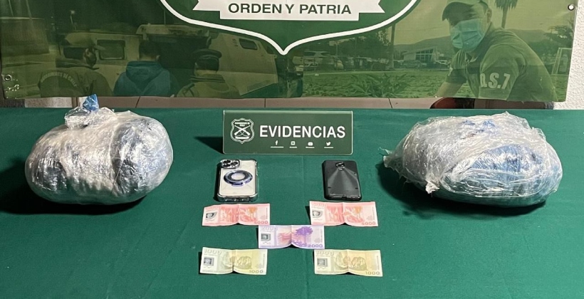 Carabineros detuvo a dos personas por tráfico de drogas en La Ligua