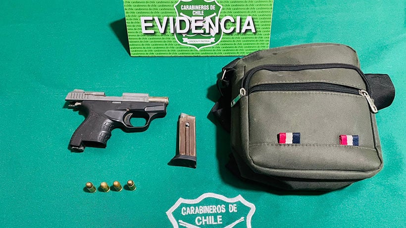 Carabineros detiene a un sujeto por porte de arma de fuego y municiones en Viña del Mar