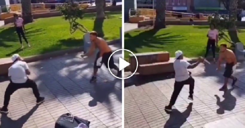 Inquietante: viralizan pelea a cuchillazos en Plaza Sotomayor de Antofagasta Inquietante: viralizan pelea a cuchillazos en Plaza Sotomayor de Antofagasta