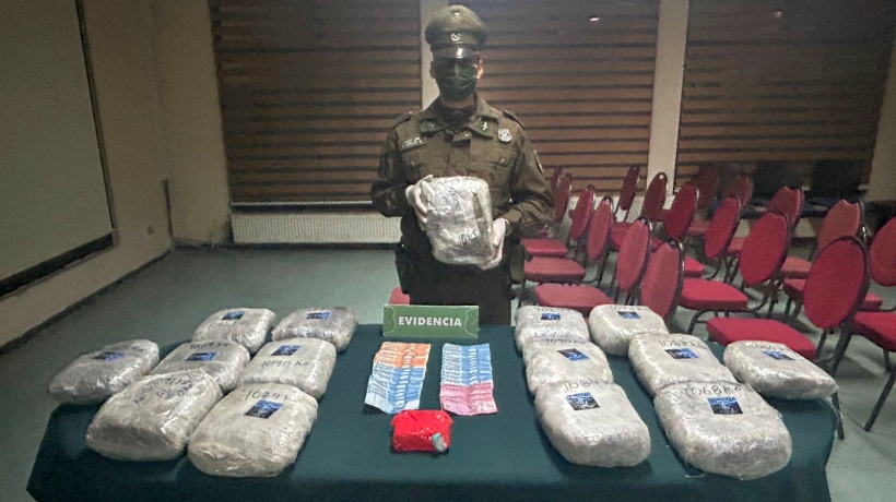 Conductor fue detenido en Osorno portando 16 kilos de marihuana y medio kilo de cocaína Conductor fue detenido en Osorno portando 16 kilos de marihuana y medio kilo de cocaína