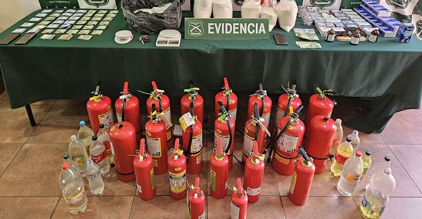 Ketamina: En envases de extintores ocultaban la droga para ingresarla por control Chacalluta