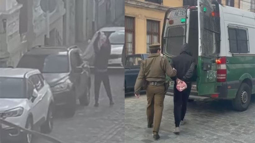[VIDEO] Hombre es detenido tras robar especies del interior de auto estacionado en Valparaíso