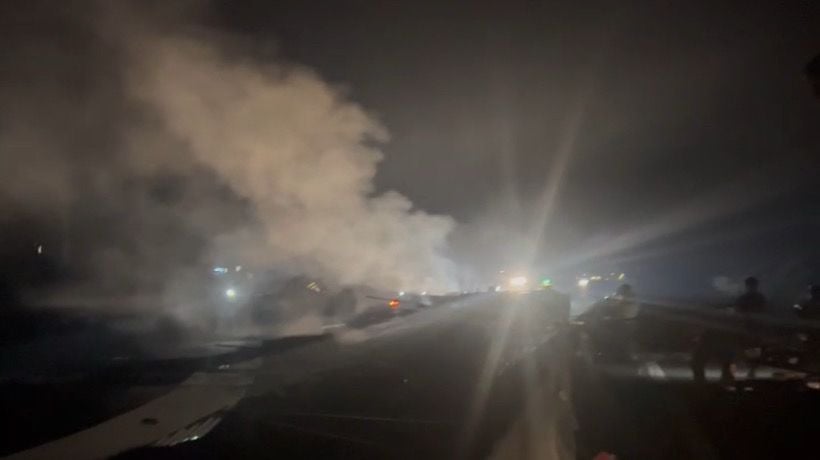 Accidente en la Ruta 5 Sur dejó carga de fierros esparcida en la calzada