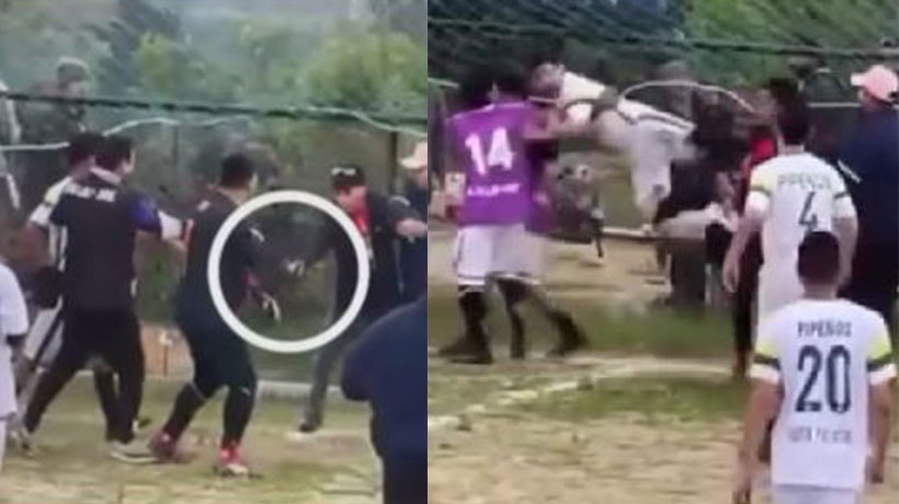 [VIDEO] Partido de fútbol amateur se suspende tras pelea y amenaza con arma en Villa Alemana