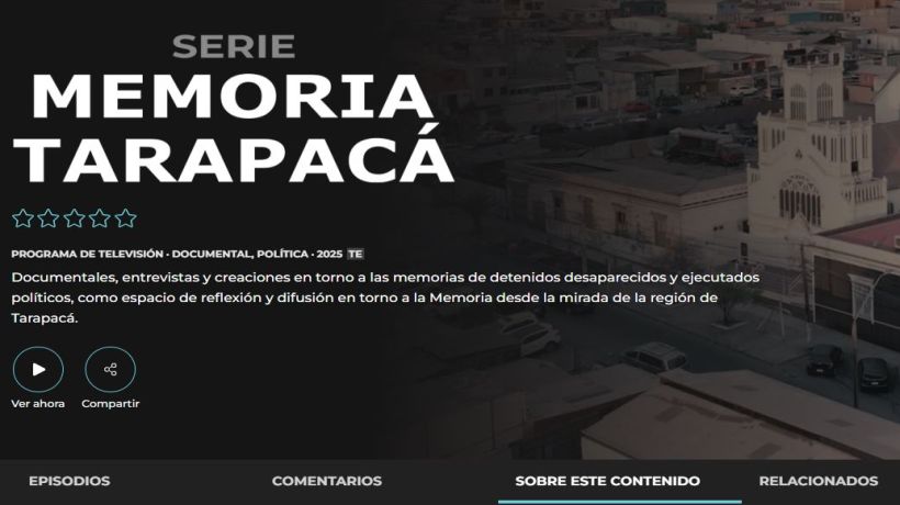 Ondamedia: el "Netflix" gratuito chileno transmitirá producción audiovisual de DD.HH. de Tarapacá Ondamedia: el "Netflix" gratuito chileno transmitirá producción audiovisual de DD.HH. de Tarapacá