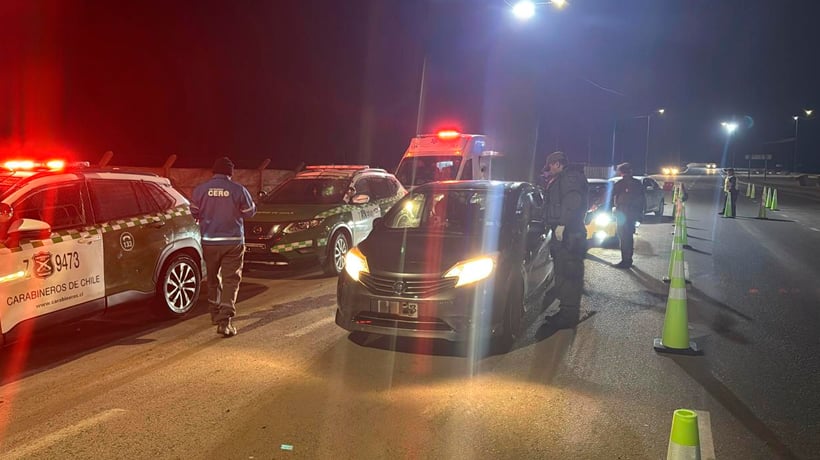 Ronda focalizada en Iquique: siete detenidos por conducir bajo los efectos del alcohol y las drogas