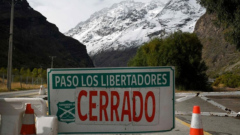 Anuncian cierre preventivo del paso Los Libertadores por inestabilidad climática en la cordillera