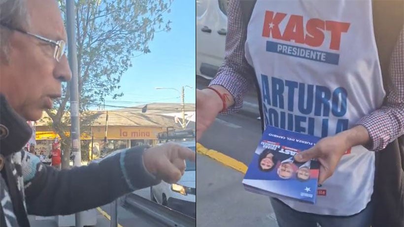 [VIDEO] Hombre encaró a grupo que repartía volantes de Kast: “¡Me quiere quitar mis beneficios…!”