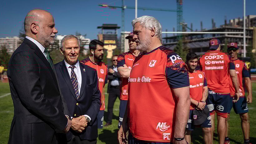 [FOTOS] Elizalde entrega su apoyo a los Cóndores en la antesala de decisivo duelo ante Samoa