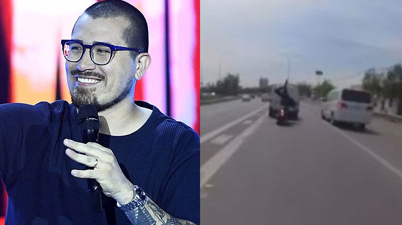 [VIDEO] “Choqué en moto, pero estoy bien”: Claudio Michaux sufre accidente en plena carretera