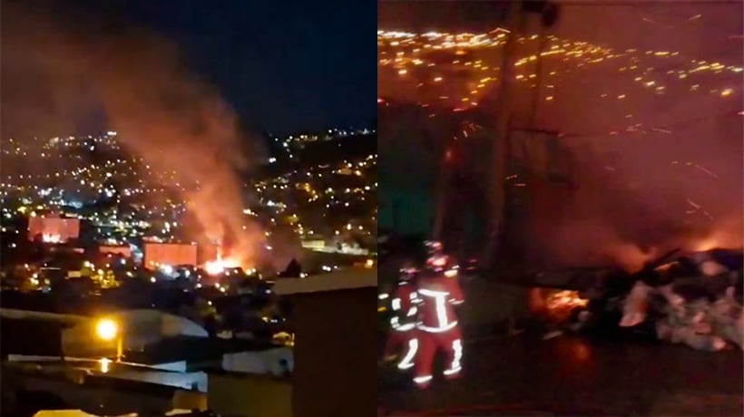 [VIDEO] Casa habitación fue consumida en su totalidad por incendio en cerro Cordillera