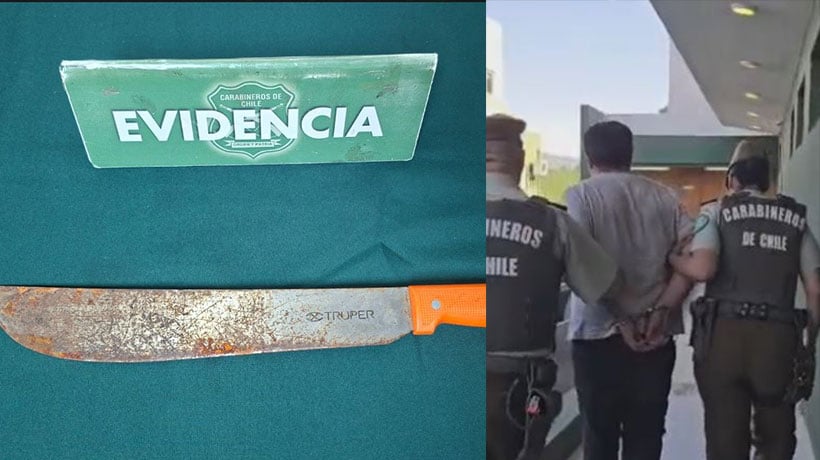 Detienen a hombre que intimidó con un machete a mujer para robarle en Quilpué