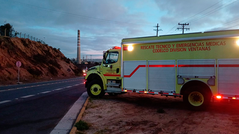 Codelco Ventanas implementó programa de respuesta inmediata para prevenir accidentes en la ruta F-30E