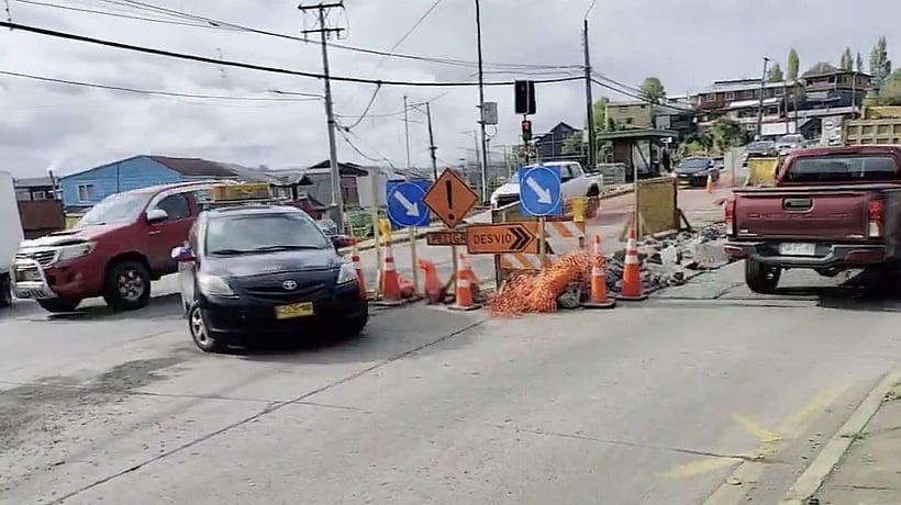 Arreglos en Punta Diamante de Castro generan problemas viales Arreglos en Punta Diamante de Castro generan problemas viales