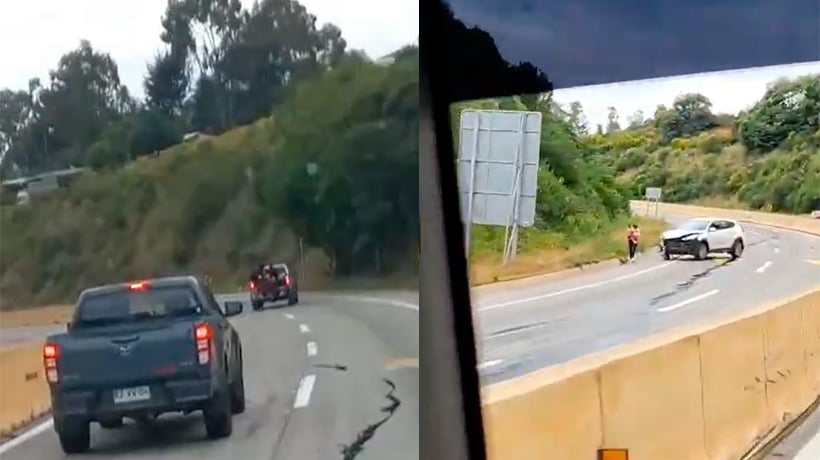 [VIDEO] Individuos derramaron aceite en camino La Pólvora: provocaron accidente vehicular